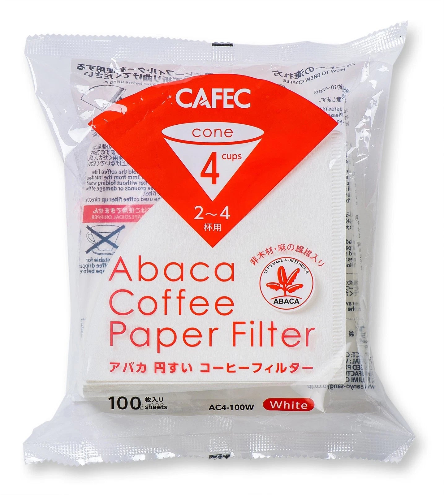 CAFEC Abaca Cup Cone Paper Filter | V60 02